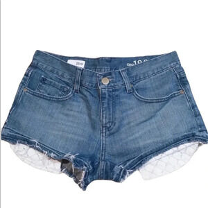 GAP Cut Off Denim Shorts Exposed Eyelet Pockets Size 25